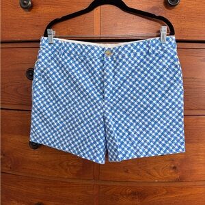 Lilly Pulitzer Boca Blue and White Gingham 5” High Rise Shorts